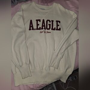 American Eagle Outfitters Cream Crewneck Sweater